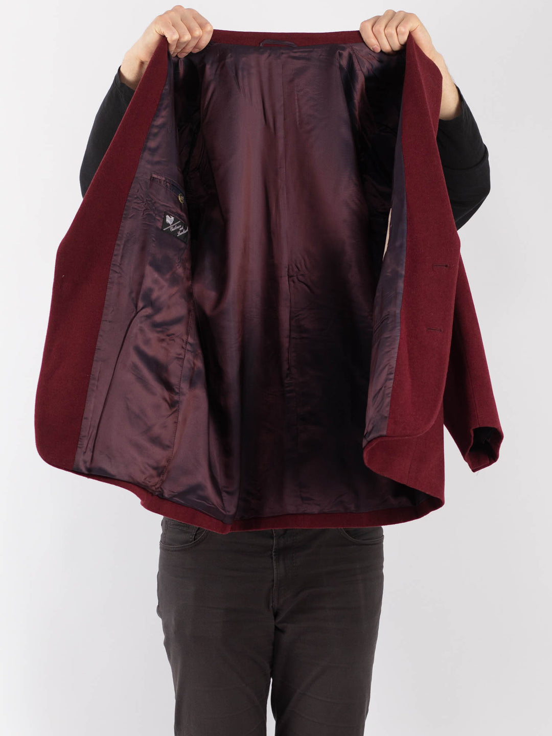 Vintage 70's Men Wool Blazer Jacket in RedZ1312