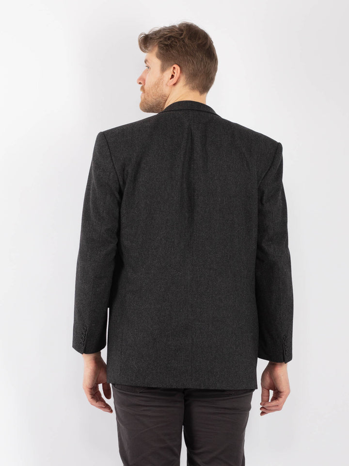 Vintage 70's Men Wool Blazer Jacket in GrayZ1317