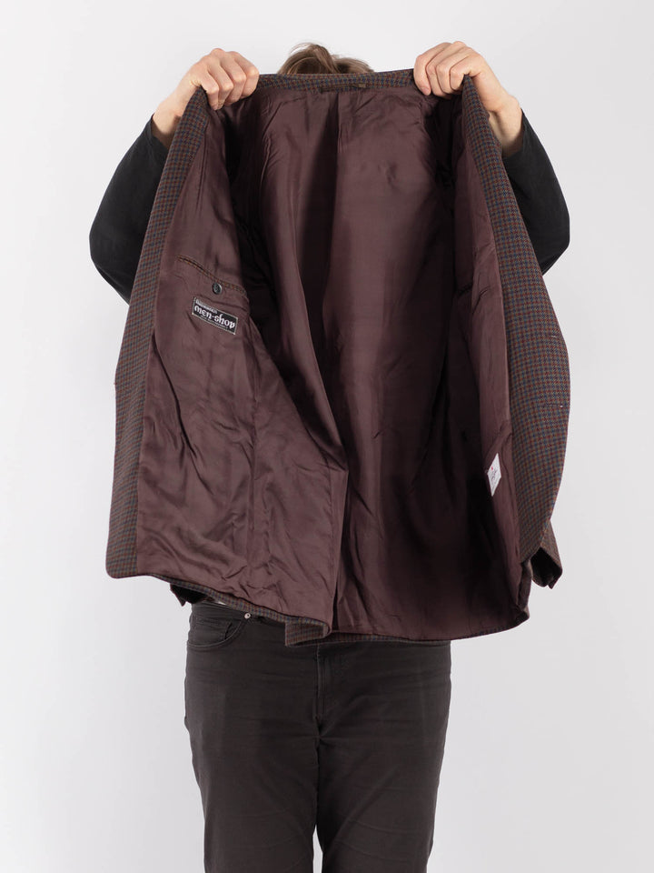 Vintage 70's Men Wool Blazer Jacket in MultiZ1321