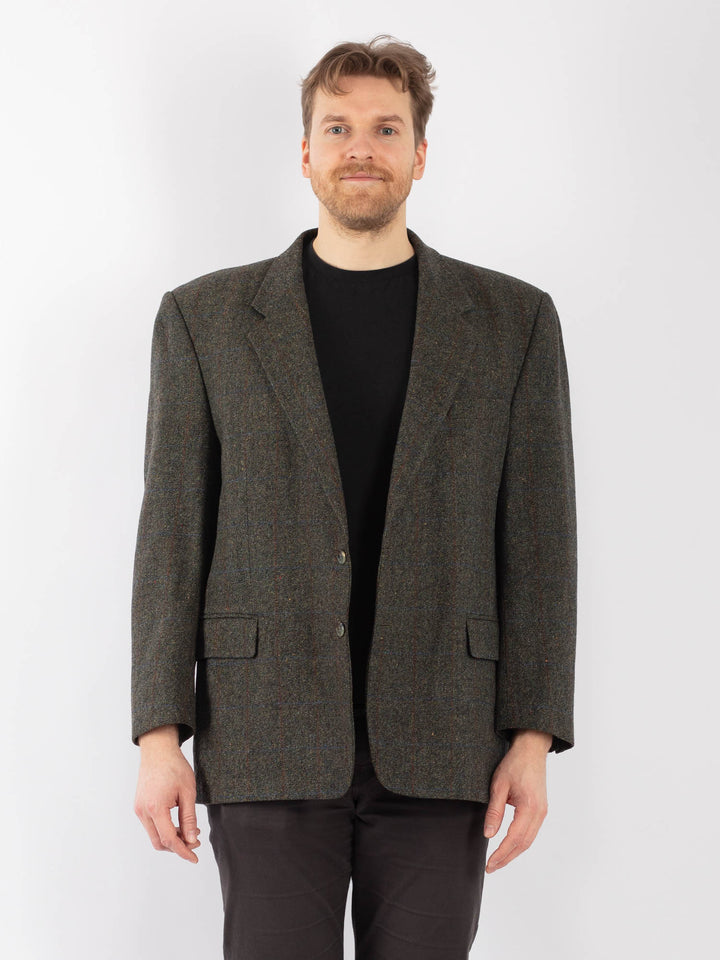 Vintage 70's Men Wool Blazer Jacket in GreenZ1327