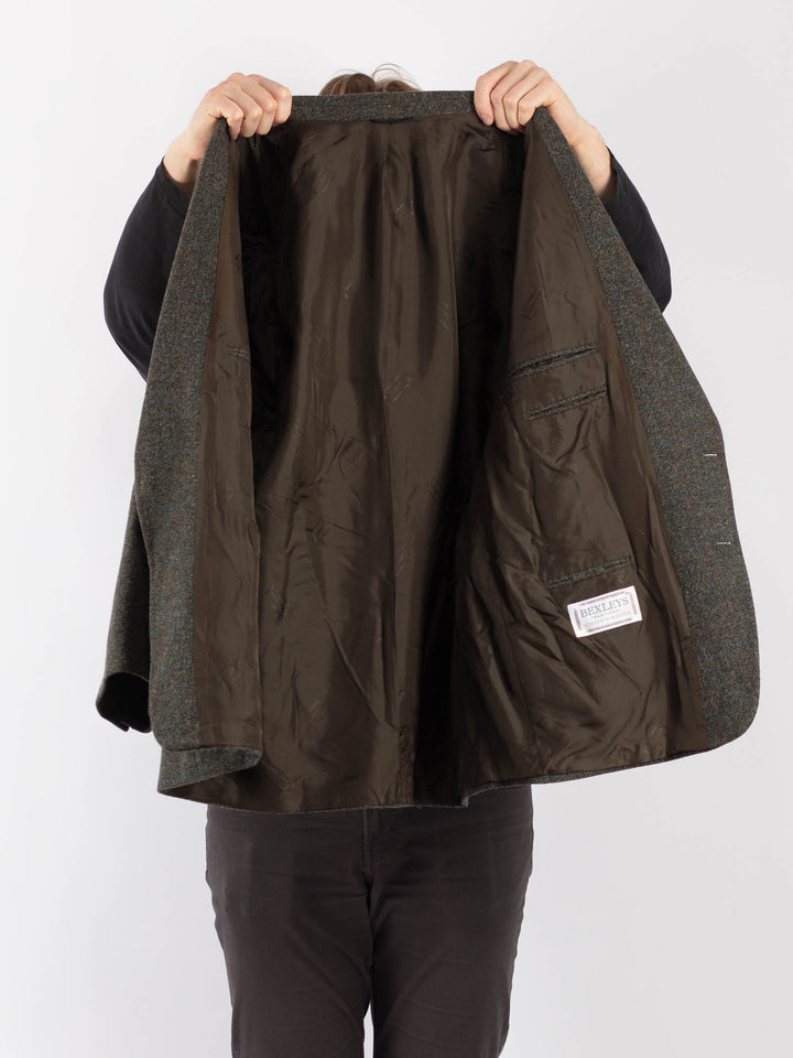 Vintage 70's Men Wool Blazer Jacket in GreenZ1327