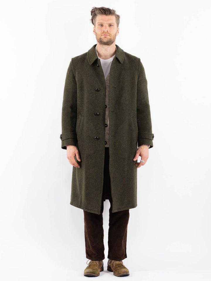 Vintage 70's Men Wool Coat in GreenZ1584