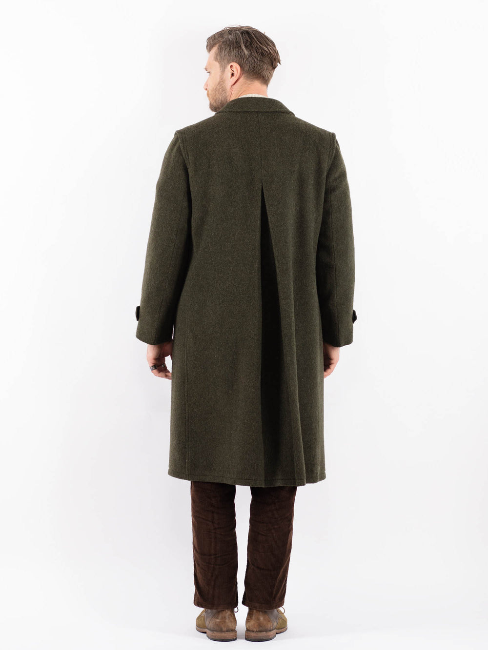 Vintage 70's Men Wool Coat in GreenZ1584
