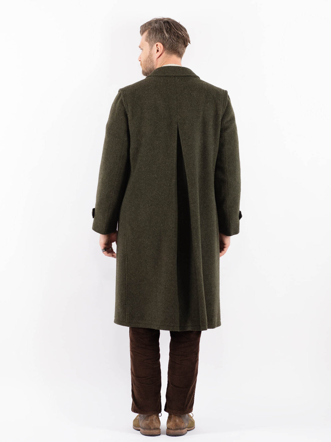 Vintage 70's Men Wool Coat in GreenZ1584