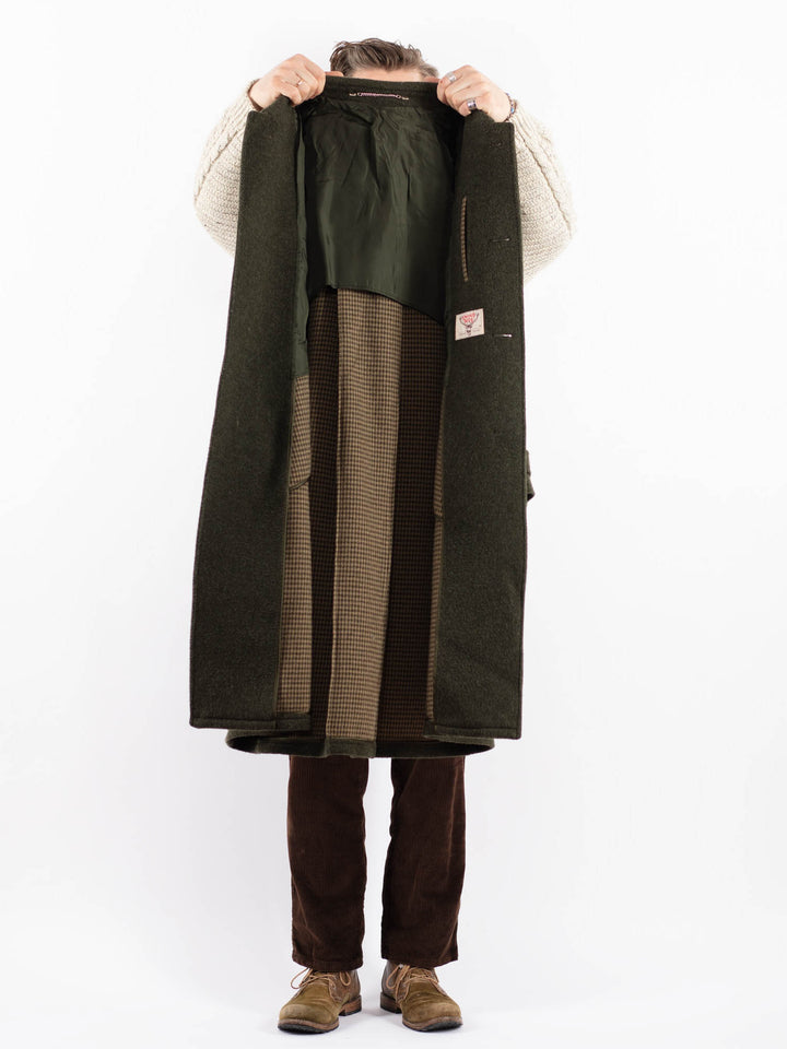 Vintage 70's Men Wool Coat in GreenZ1584