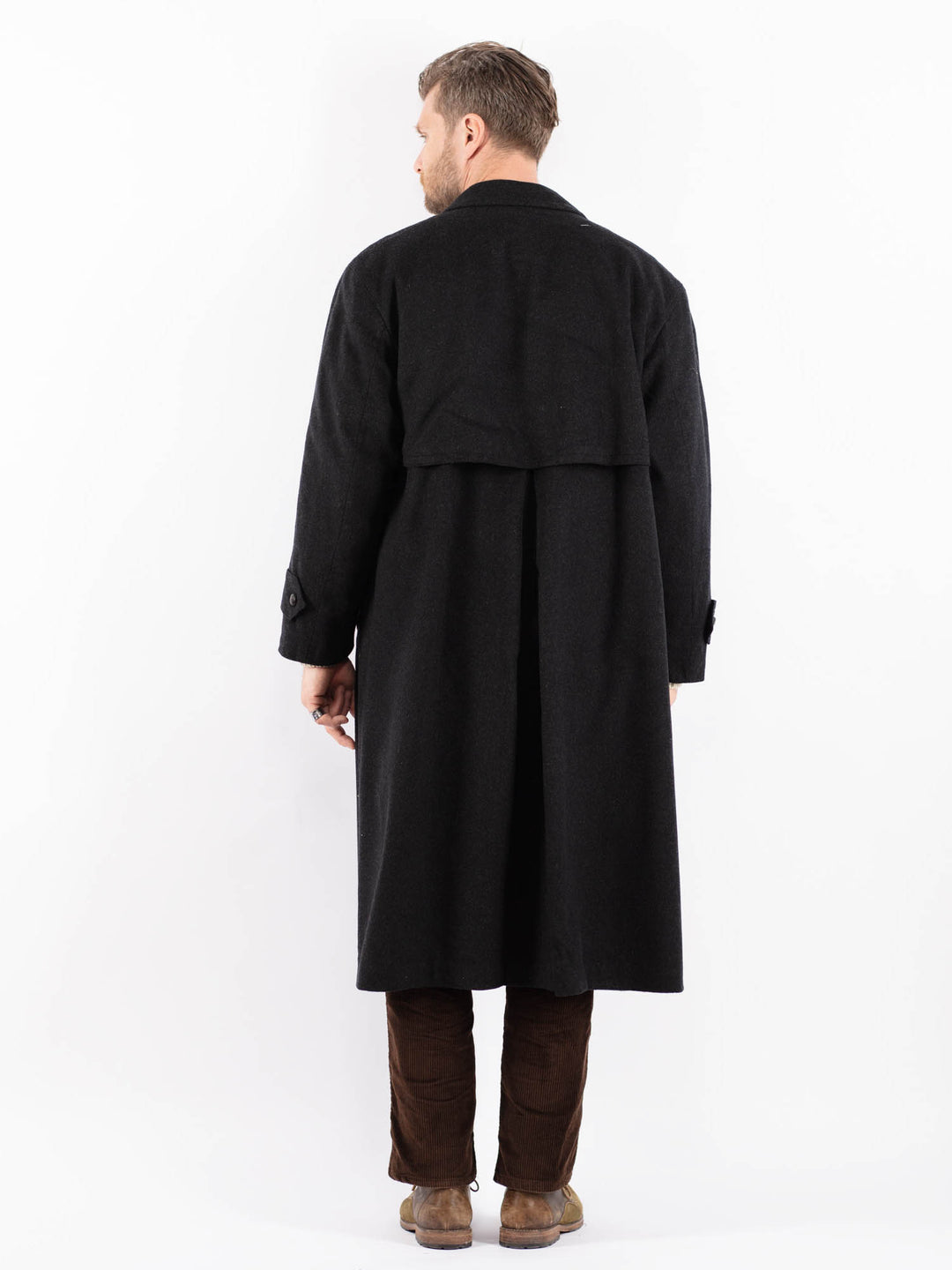 Vintage 70's Men Wool Blend Coat in GrayZ1602