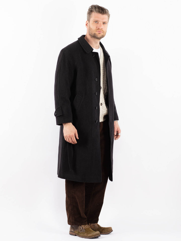 Vintage 70's Men Wool Blend Coat in GrayZ1605