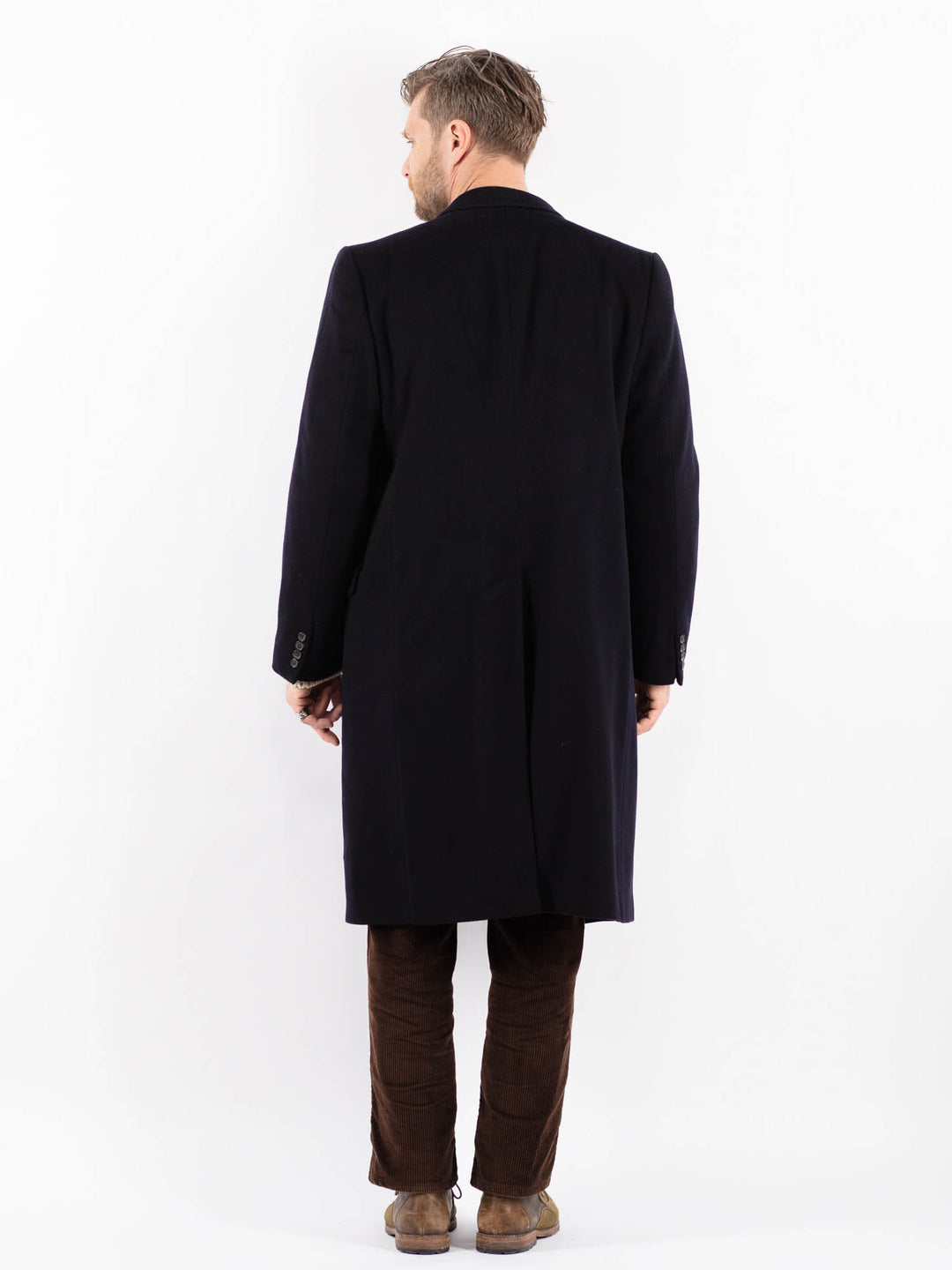 Vintage 70's Men Wool Coat in BlueZ1593