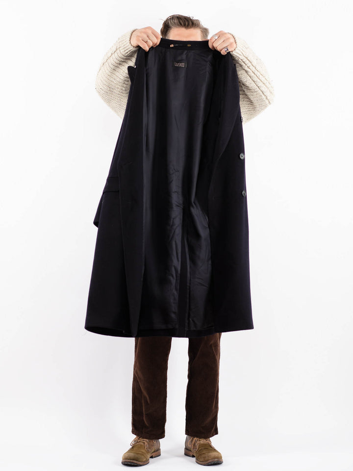 Vintage 70's Men Wool Coat in BlueZ1593