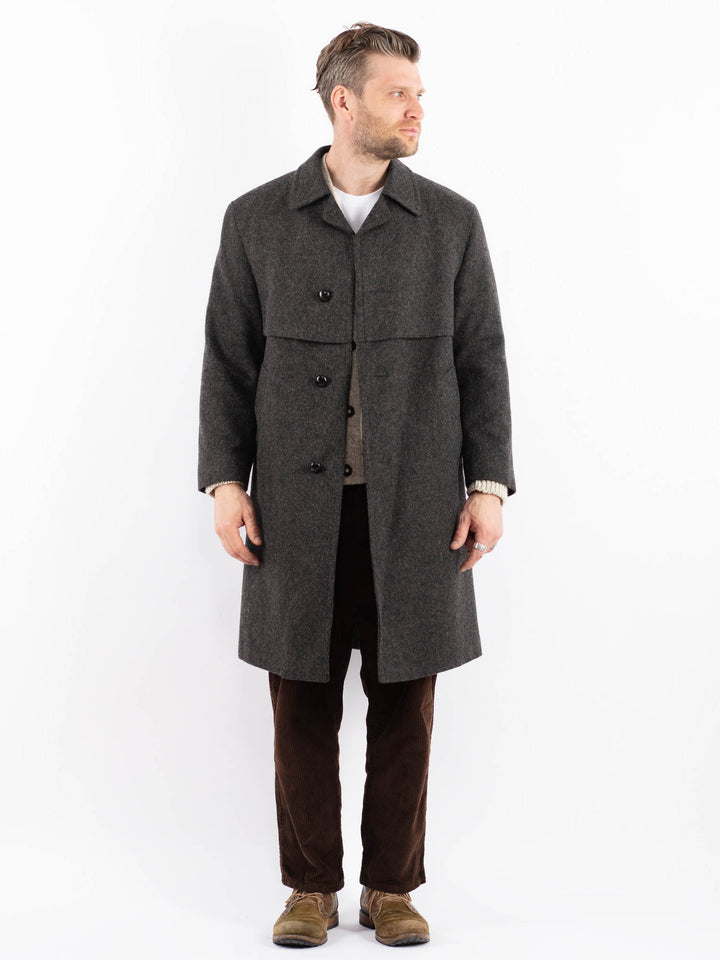Vintage 70's Men Wool Coat in GrayZ1596