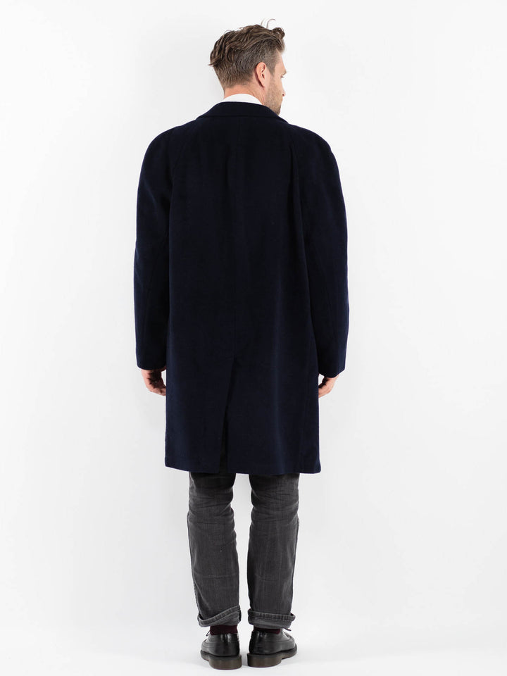 Vintage 70's Men Wool Coat in BlueZ1735