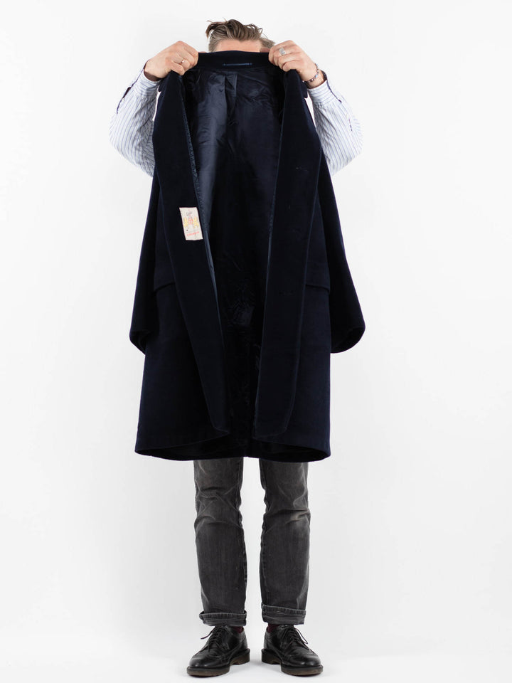 Vintage 70's Men Wool Coat in BlueZ1735