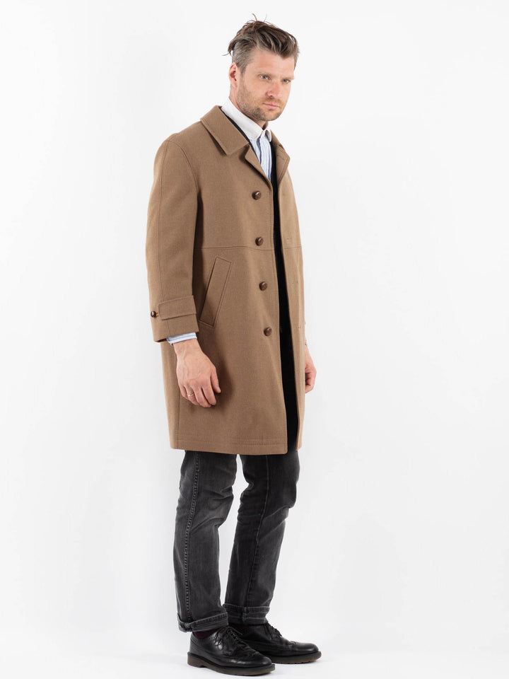 Vintage 70's Men Wool Coat in BeigeZ1742
