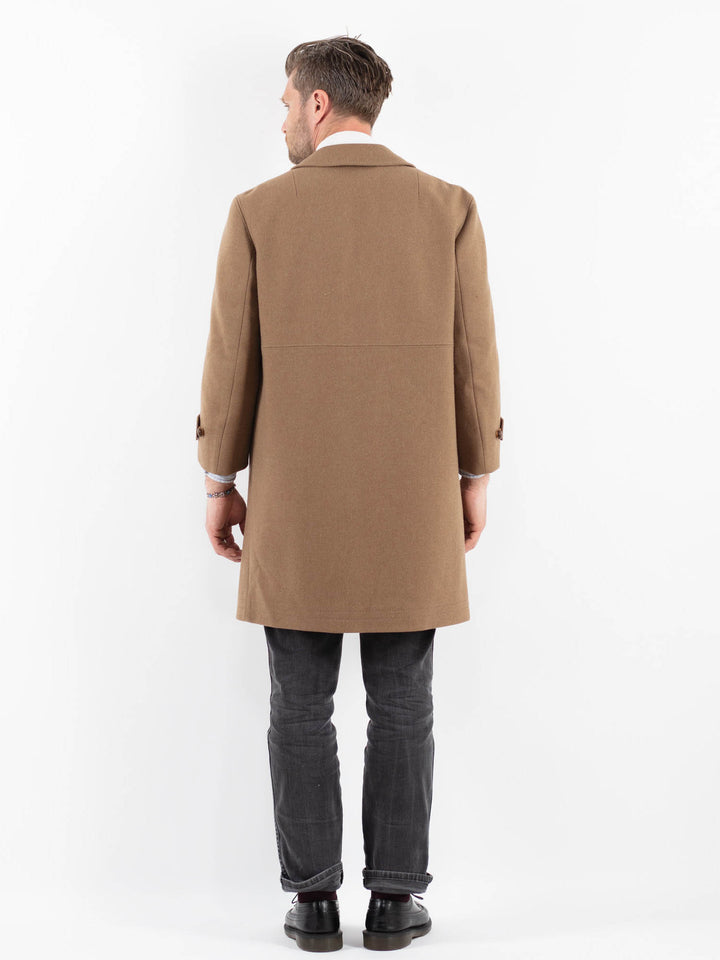 Vintage 70's Men Wool Coat in BeigeZ1742