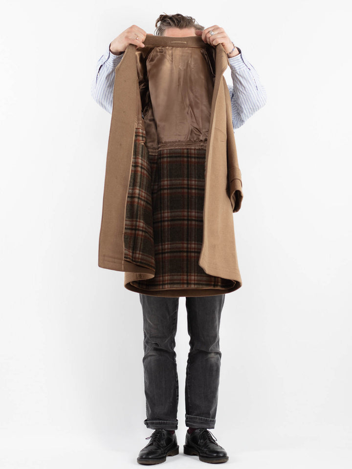 Vintage 70's Men Wool Coat in BeigeZ1742