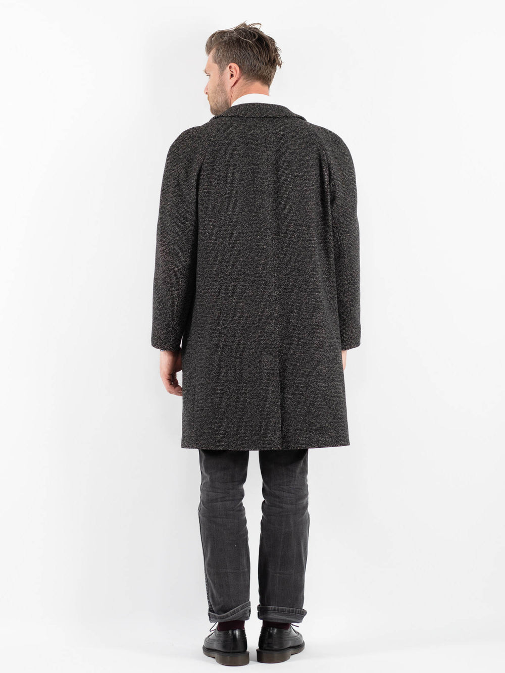 Vintage 70's Men Wool Coat in GrayZ1750