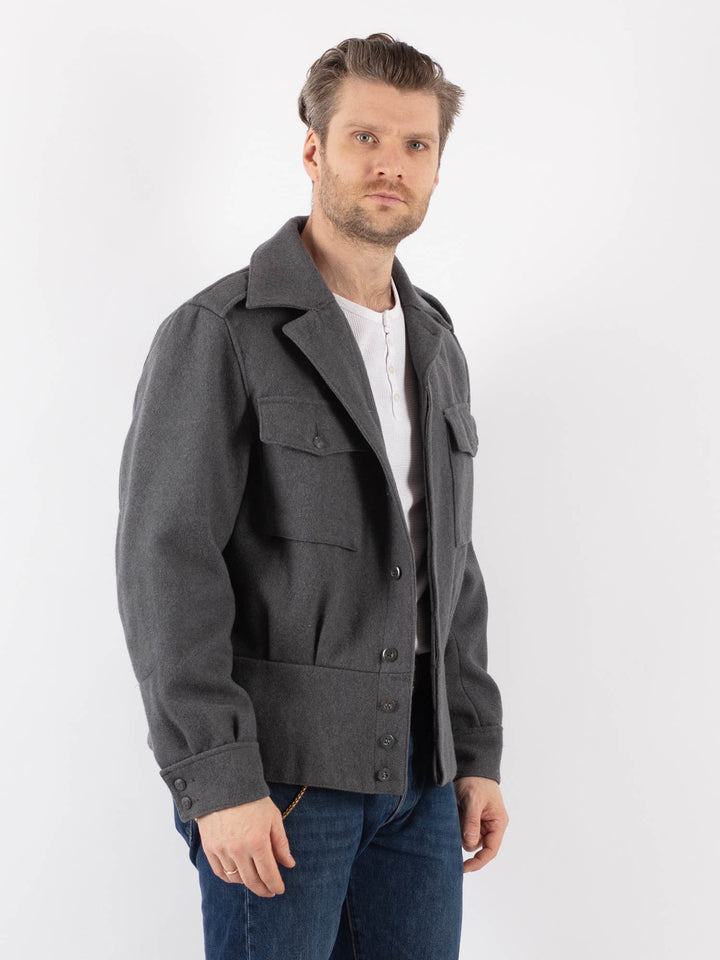 Vintage 70's Men Wool Jacket in GrayZ1186