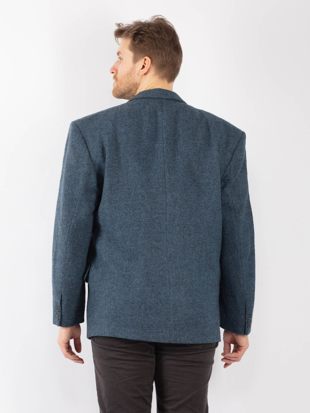 Vintage 70. gadu vīriešu vilnas žakete pelēkā krāsā