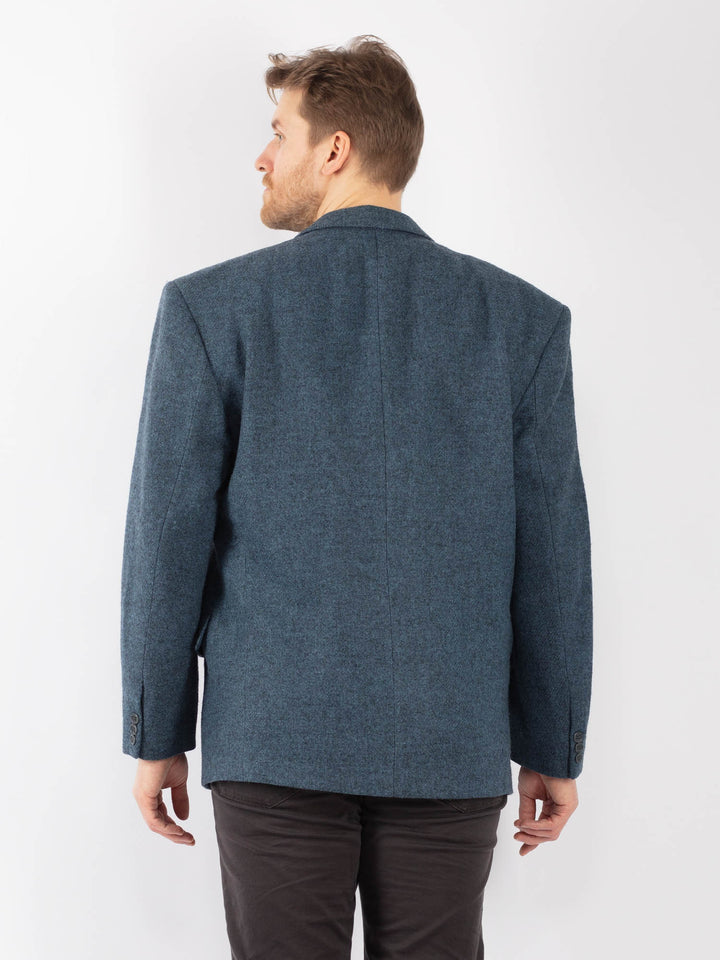 Vintage 70. gadu vīriešu vilnas žakete pelēkā krāsā