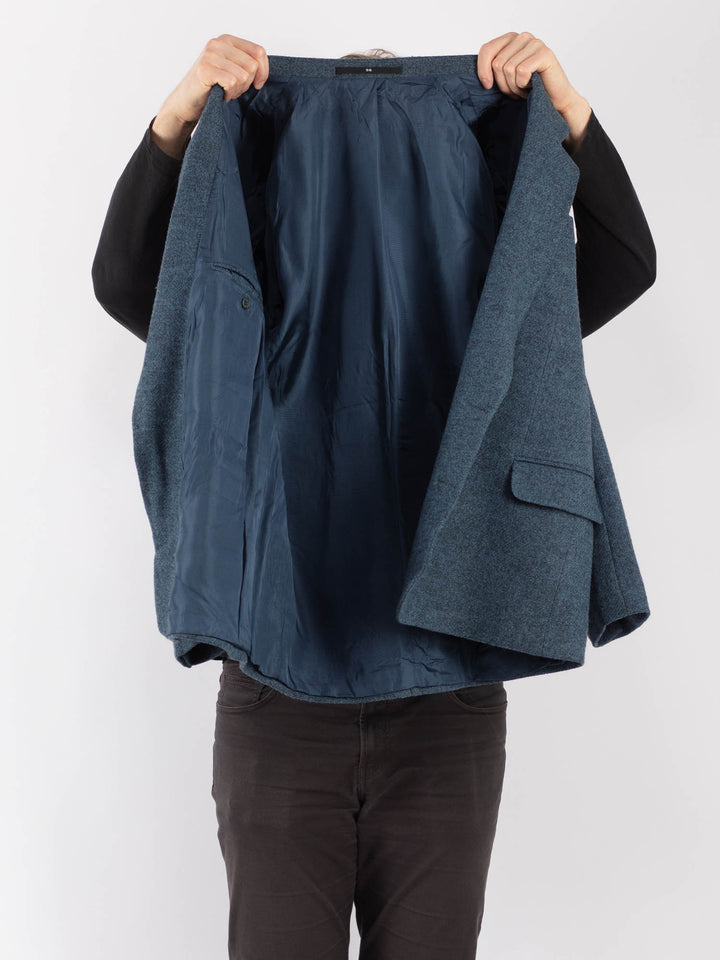 Vintage 70. gadu vīriešu vilnas žakete pelēkā krāsā