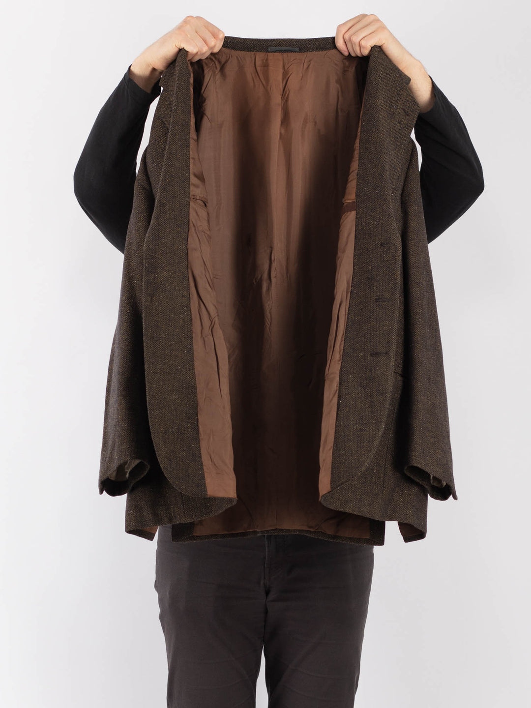 Vintage 70. gadu vīriešu vilnas žakete pelēkā krāsā