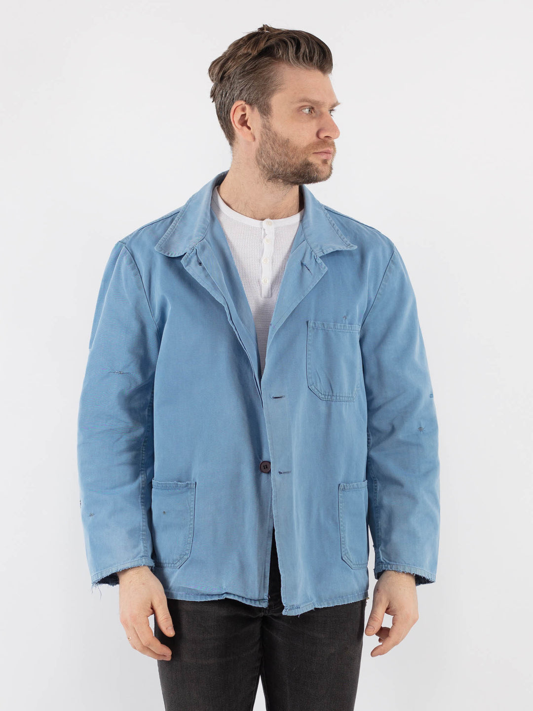 Vintage 60's Men Work Jacket in Blue