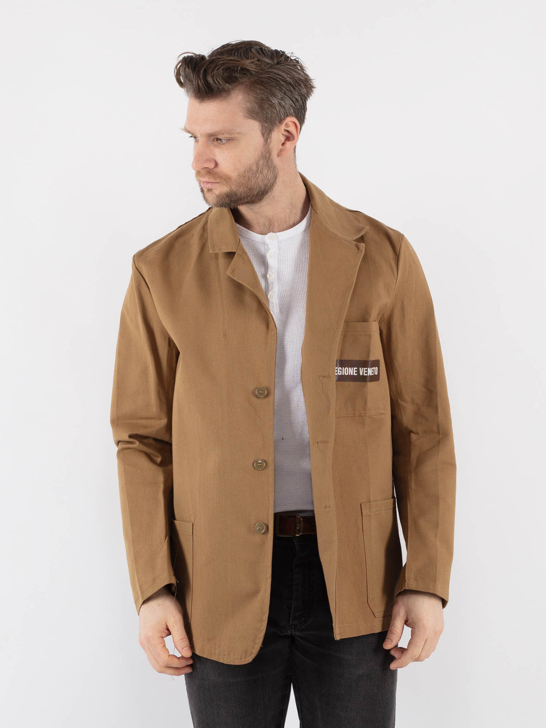 Vintage 70's Men Work Jacket in Beige