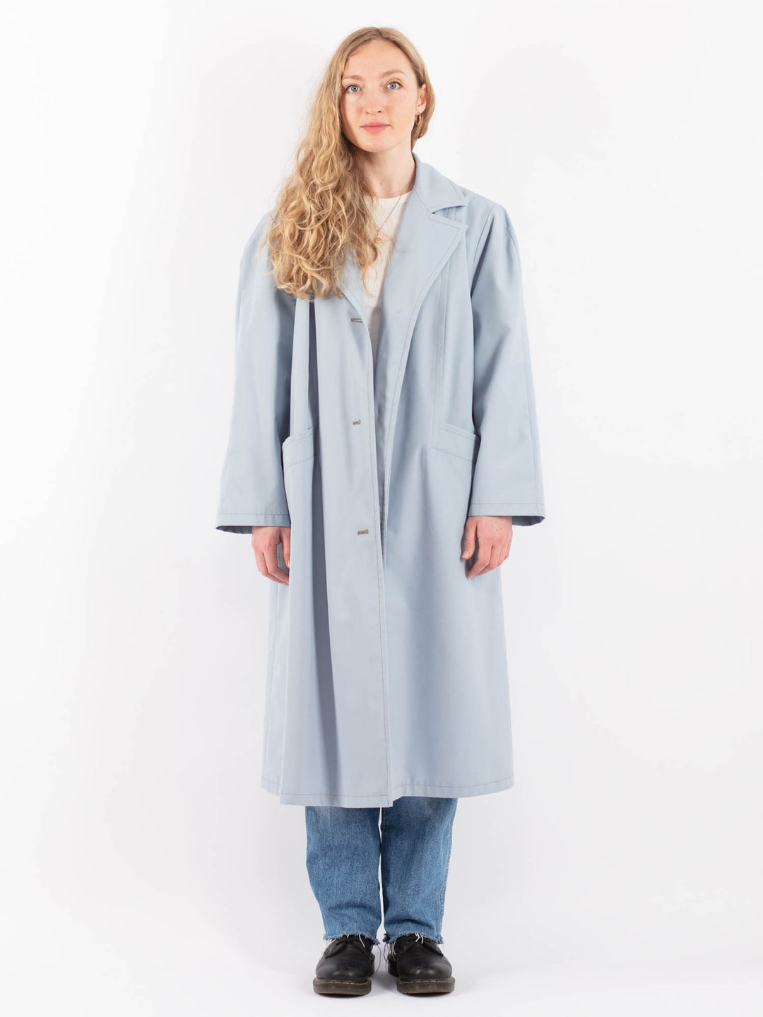 Vintage 70's Women Trench Coat in BlueV9442