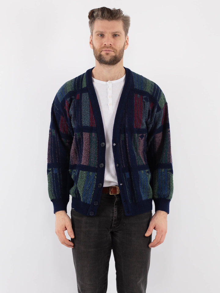 Vintage 70's Men Cardigan in BlueZ955