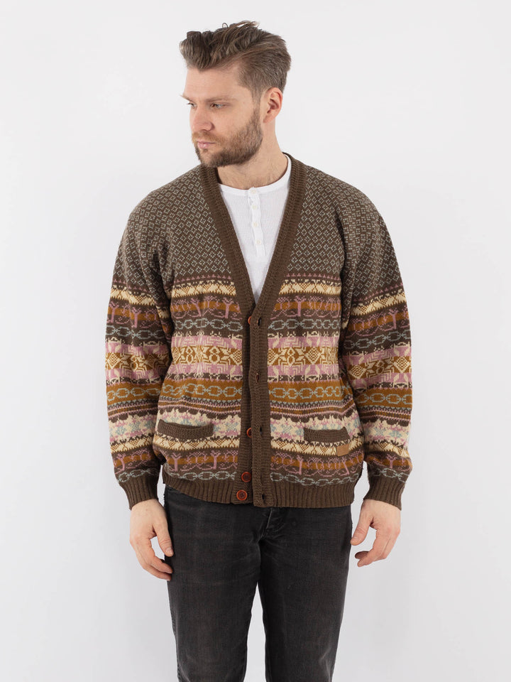 Vintage 80's Men Cardigan in MultiZ968