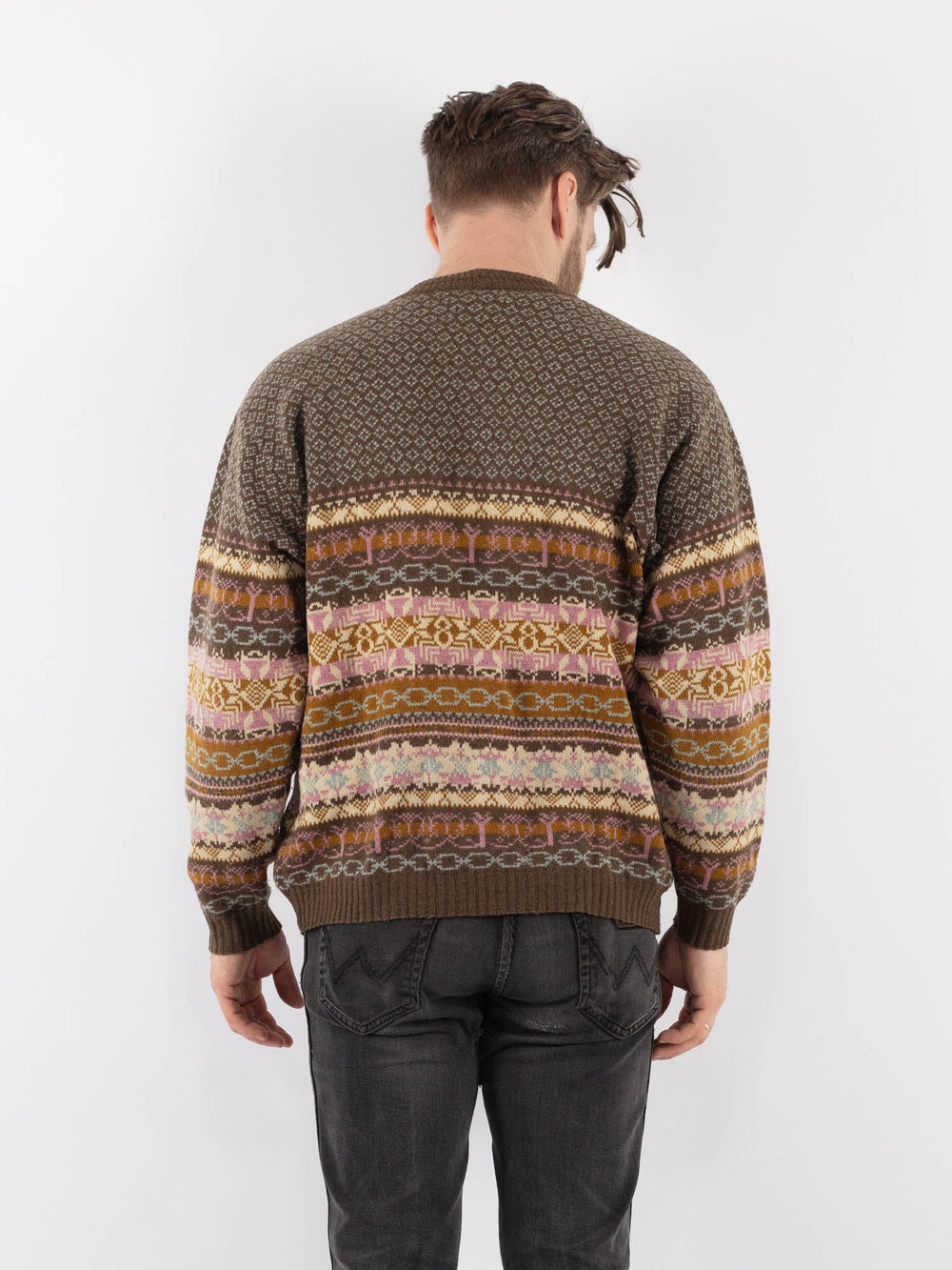 Vintage 80's Men Cardigan in MultiZ968