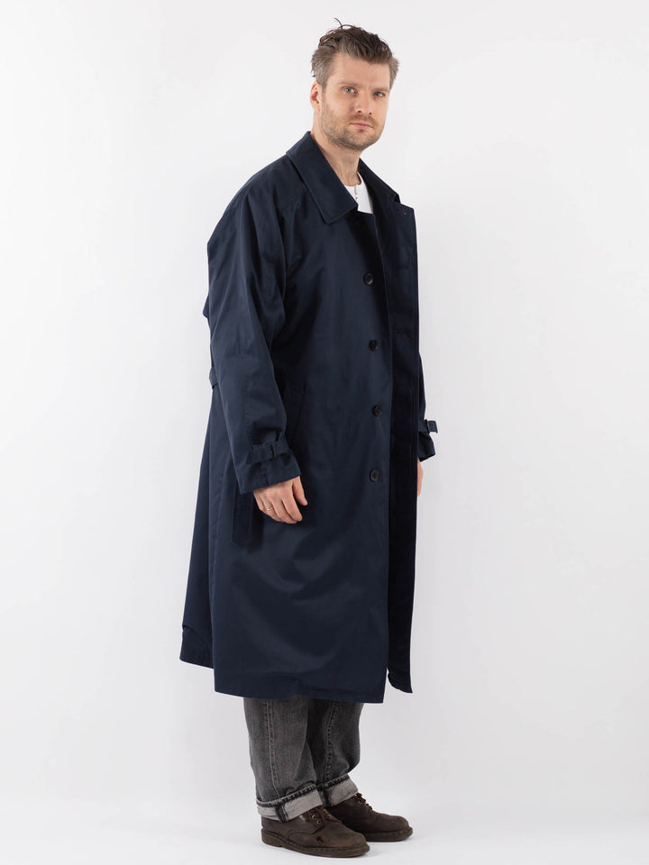 Vintage 80's Men Trench Coat in BlueZ1093