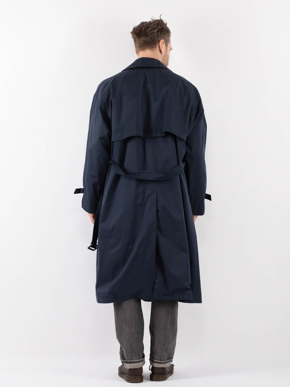 Vintage 80's Men Trench Coat in BlueZ1093