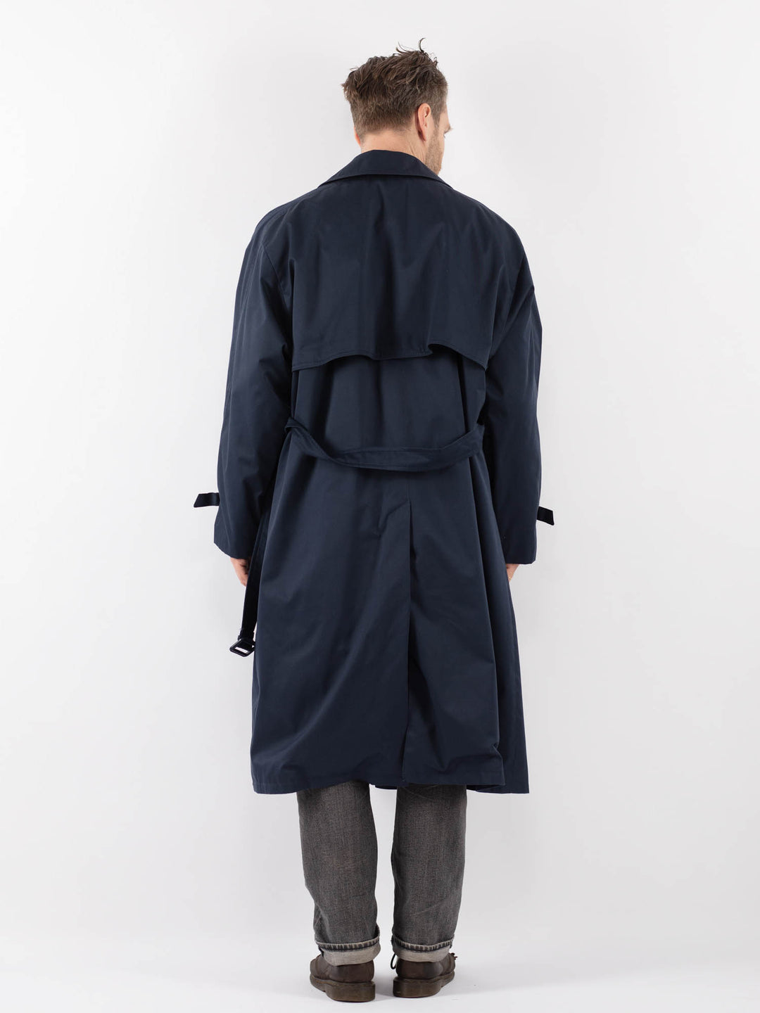 Vintage 80's Men Trench Coat in BlueZ1093