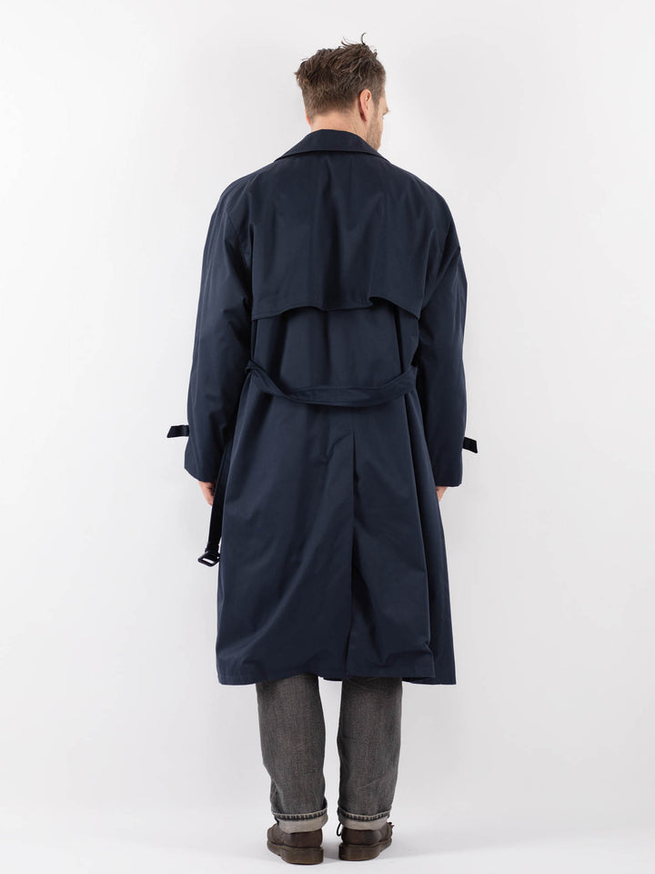 Vintage 80's Men Trench Coat in BlueZ1093