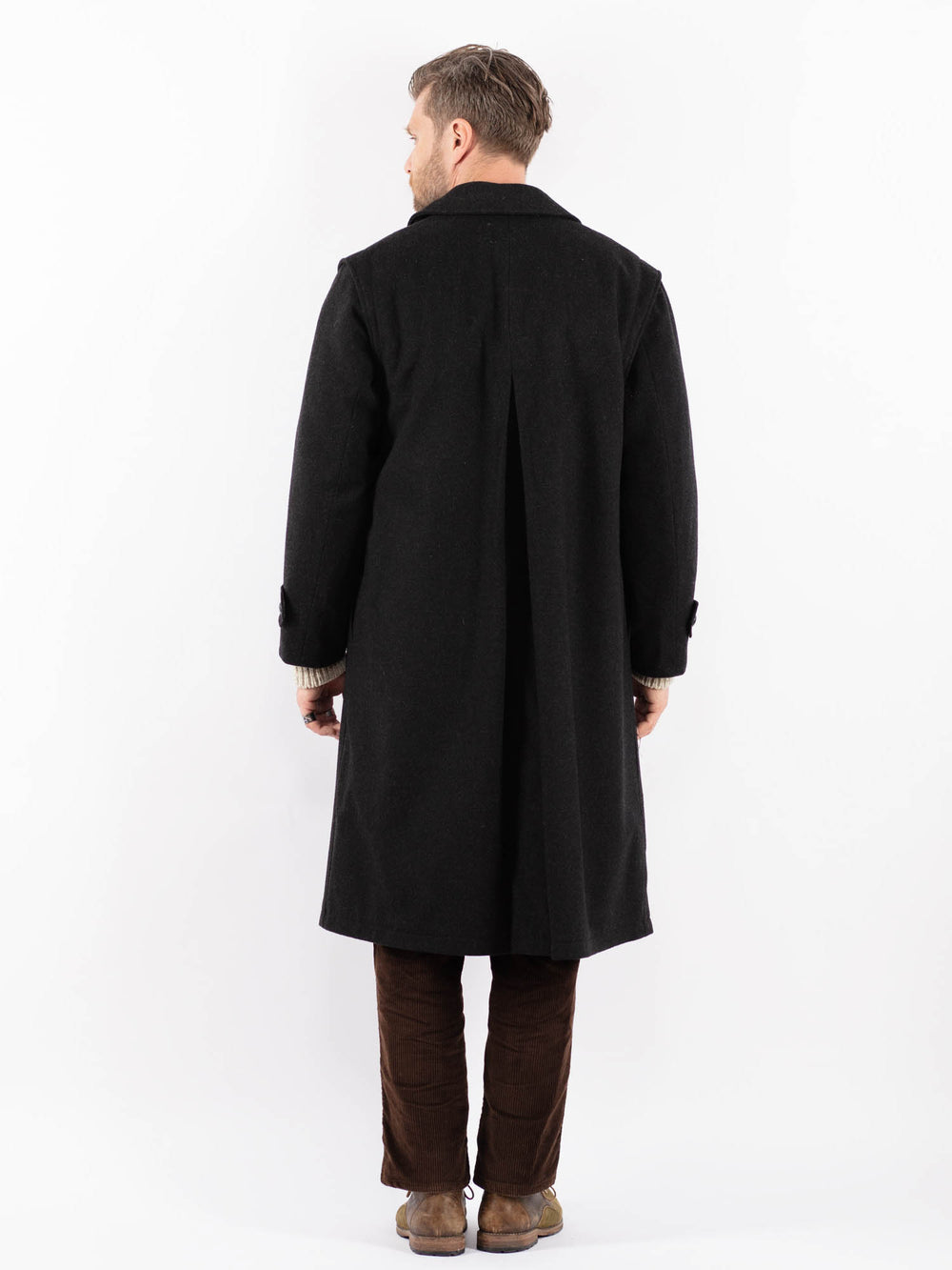 Vintage 80's Men Wool Coat in GrayZ1587