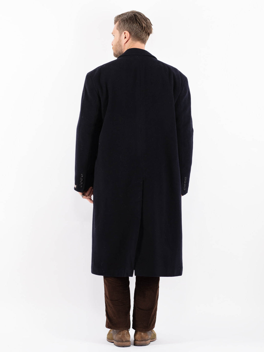 Vintage 80's Men Wool Blend Coat in BlueZ1607