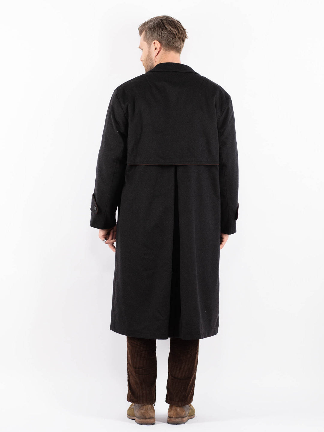 Vintage 80's Men Wool Blend Coat in GrayZ1610