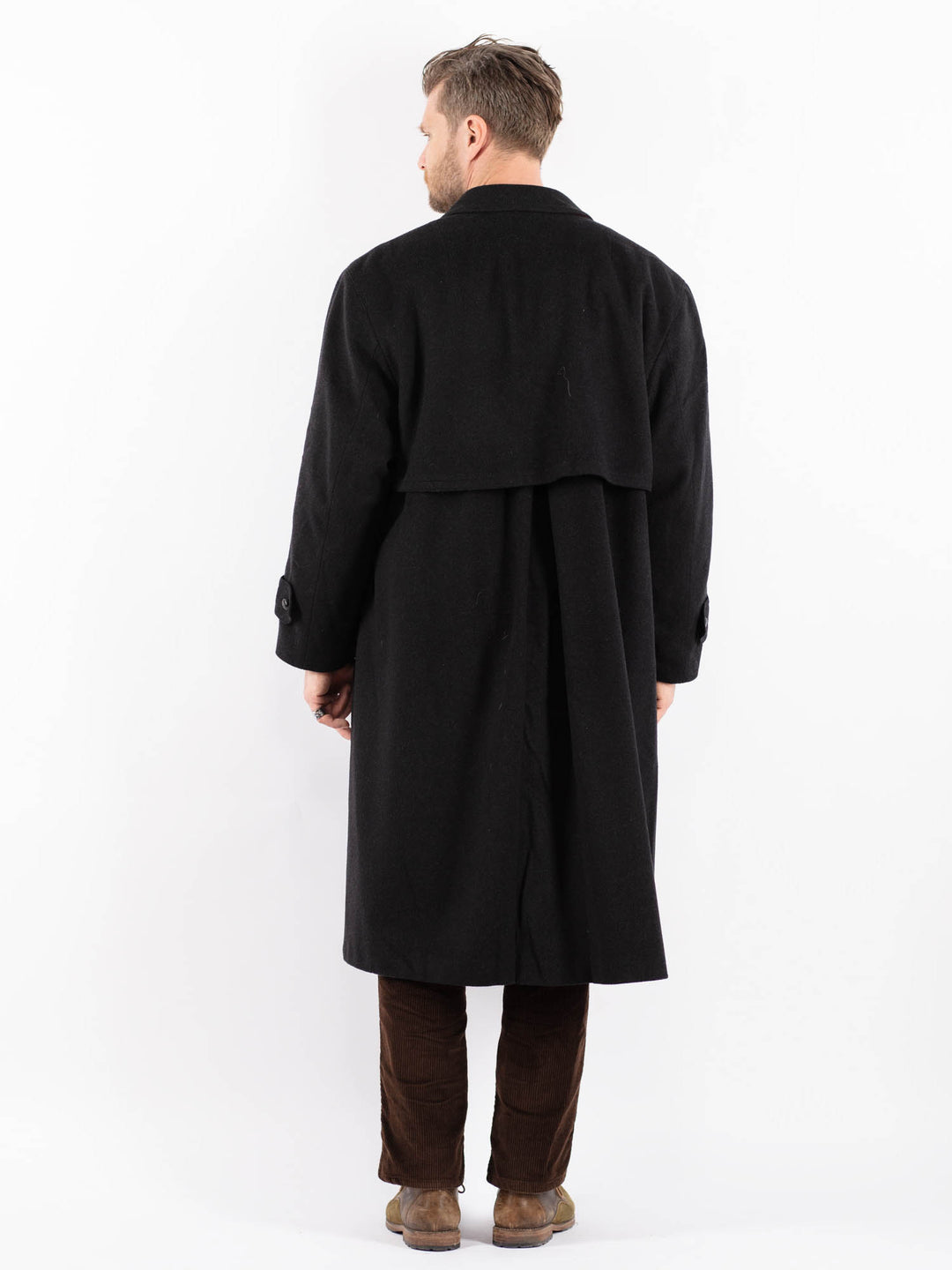 Vintage 80's Men Wool Blend Coat in GrayZ1611