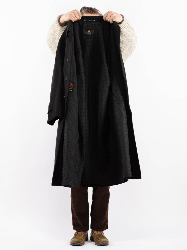 Vintage 80's Men Wool Blend Coat in GrayZ1611