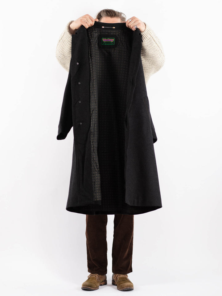 Vintage 80's Men Wool Coat in GrayZ1634