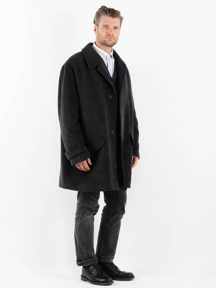 Vintage 80's Men Wool Coat in GrayZ1749