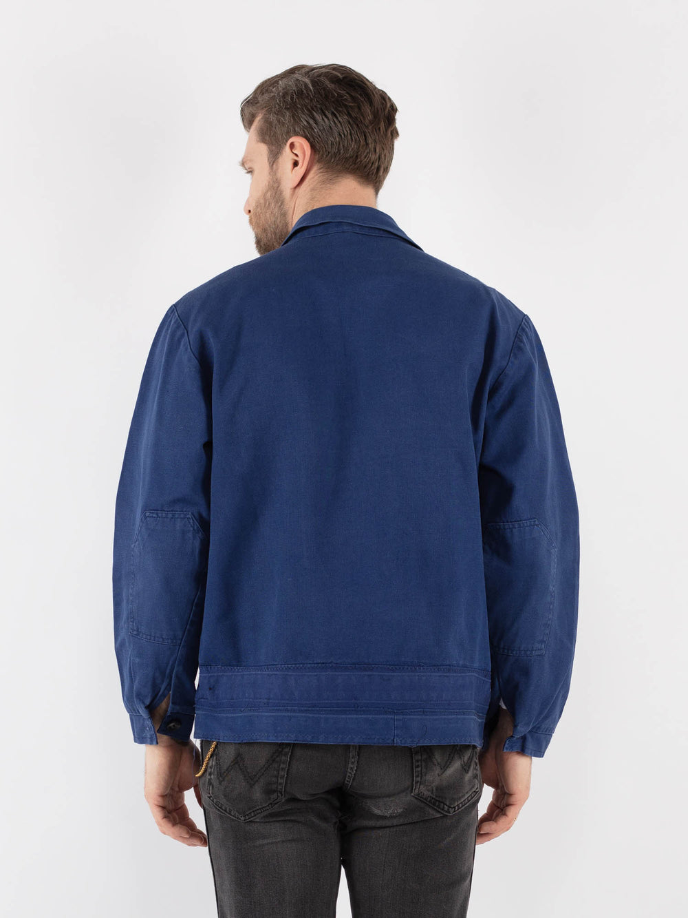 Vintage 80's Men Work Jacket in Blue