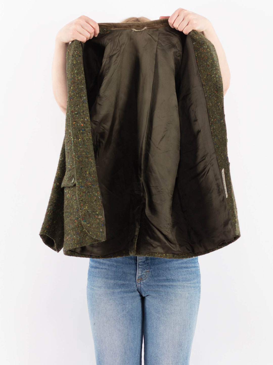 Vintage 80's Women Harris Wool Jacket in GreenV9518