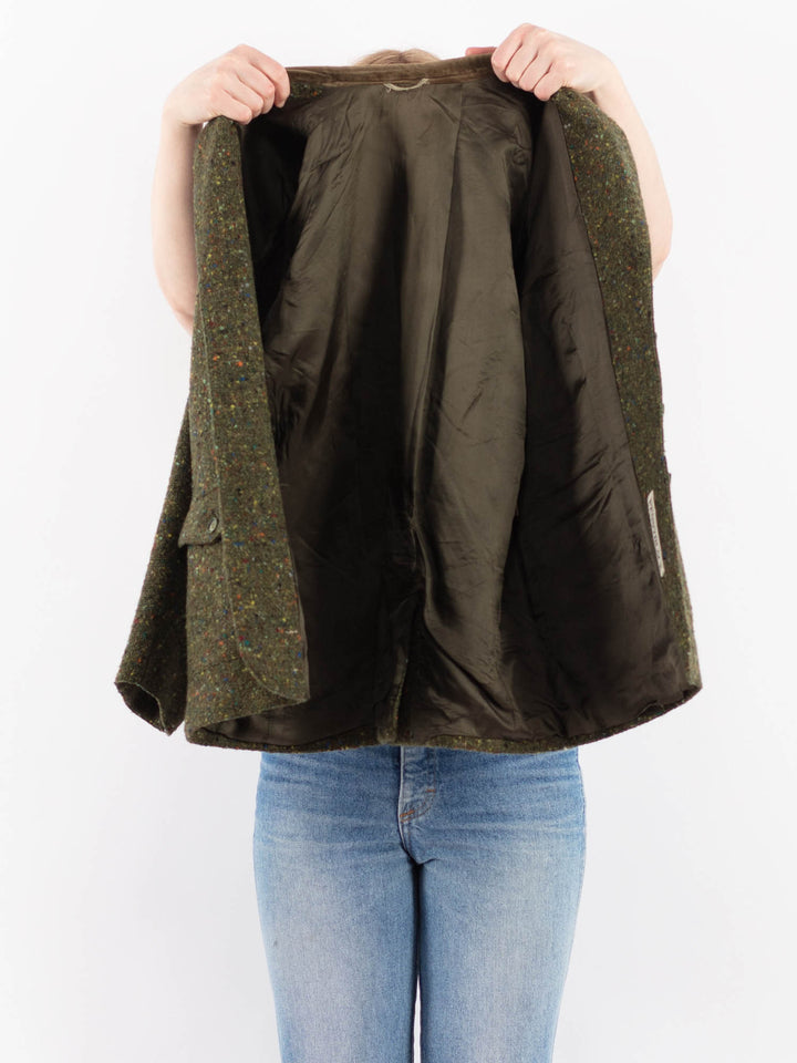 Vintage 80's Women Harris Wool Jacket in GreenV9518