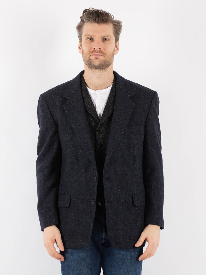 Vintage 90's Men Wool Blazer in BlueZ1191