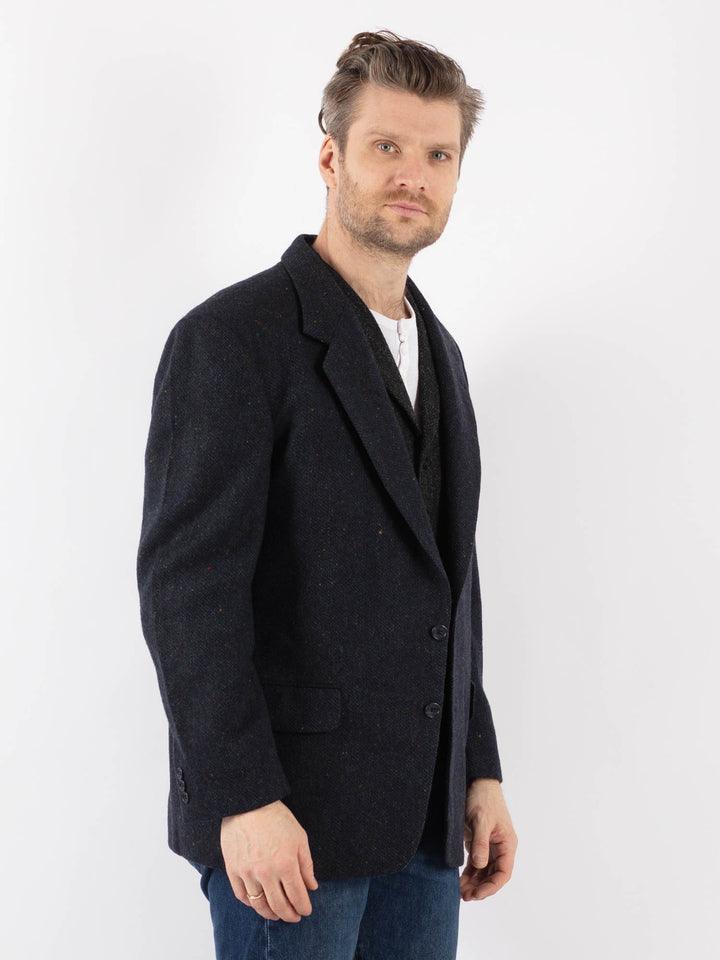 Vintage 90's Men Wool Blazer in BlueZ1191