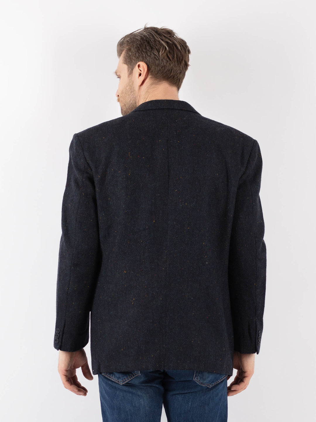 Vintage 90's Men Wool Blazer in BlueZ1191