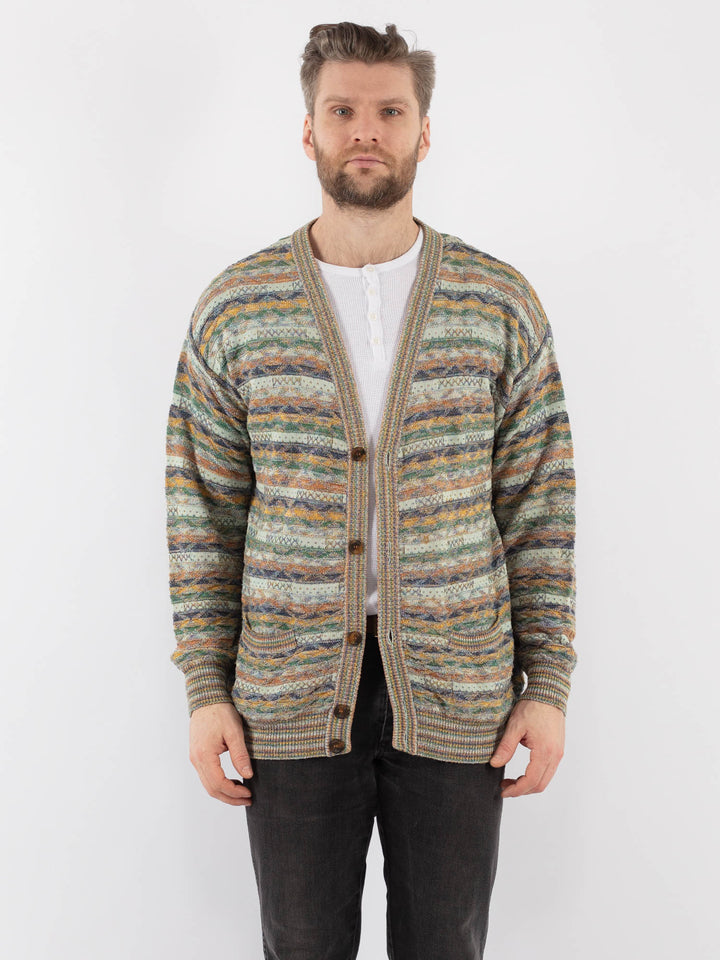 Vintage 90's Men Cardigan in MultiZ960