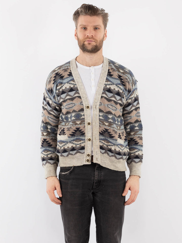 Vintage 90's Men Cardigan in MultiZ966